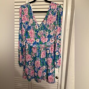 Lilly Pulitzer Riza Long-Sleeved Romper. Large
